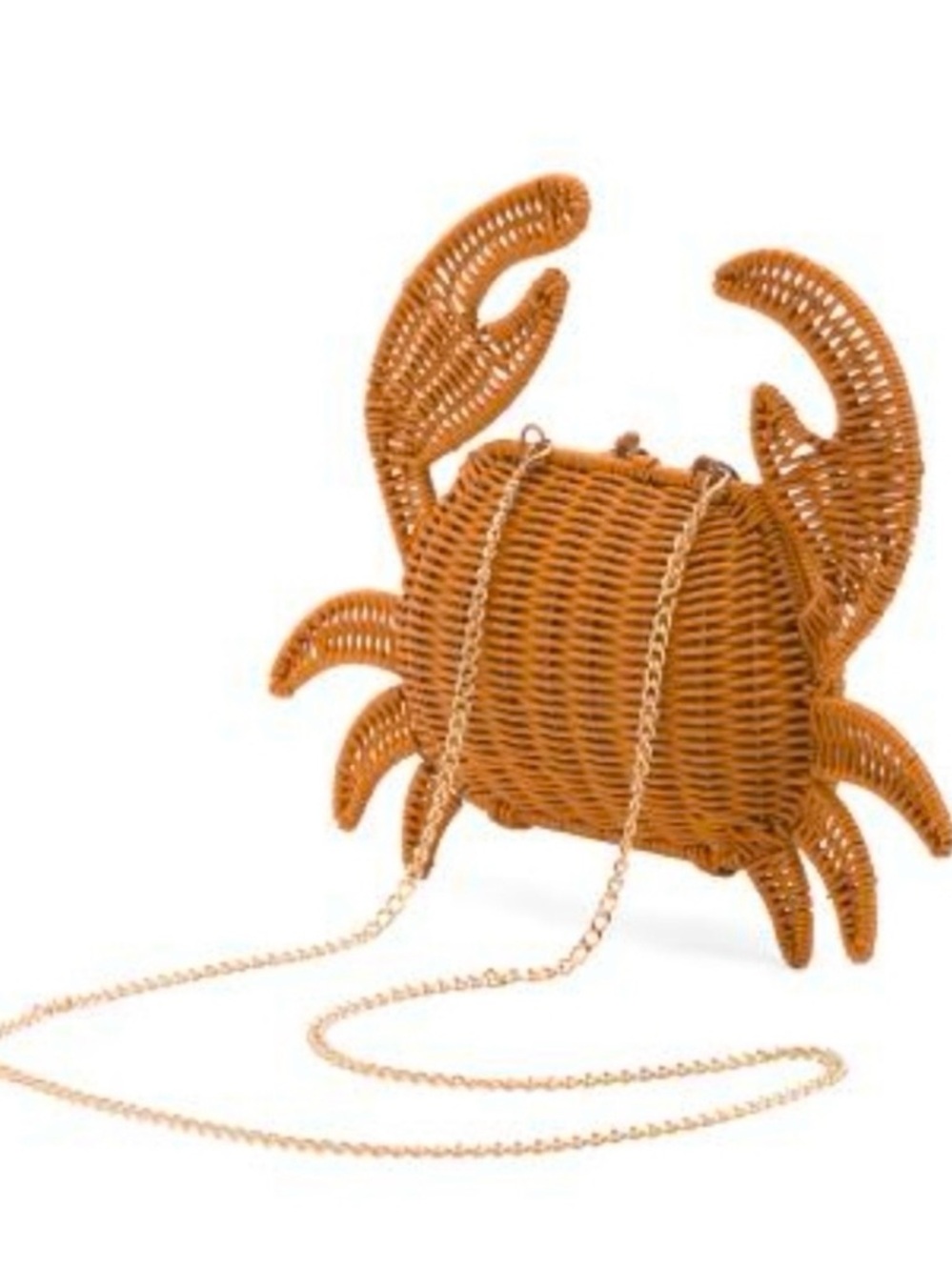 New Tommy Bahama Woven Crab-Shaped Rattan Beach Bag - Brown - Picture 8 of 16